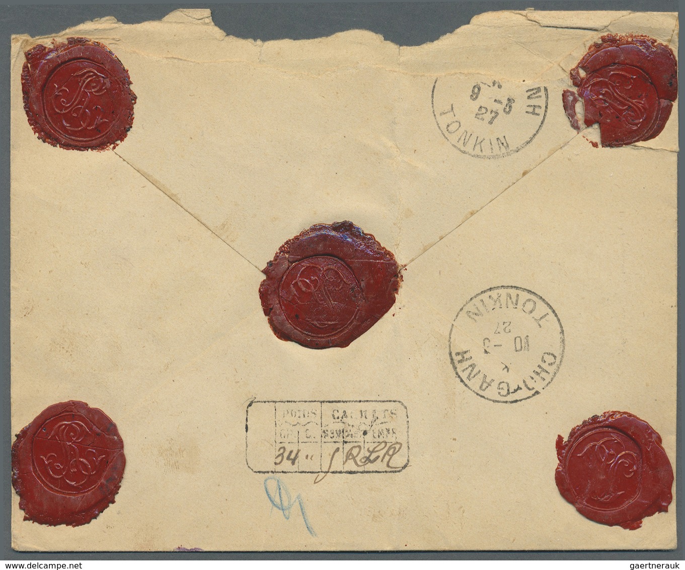 Br Französisch-Indochina - Postämter In Südchina: KOUANG-TCHEOU: 1927. Charged Envelope (opening Faults - Andere & Zonder Classificatie