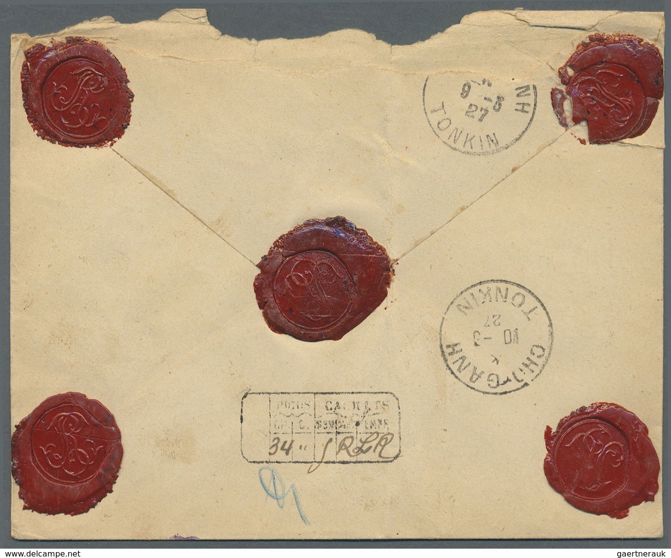 Br Französisch-Indochina - Postämter In Südchina: KOUANG-TCHEOU: 1927. Charged Envelope (opening Faults - Other & Unclassified