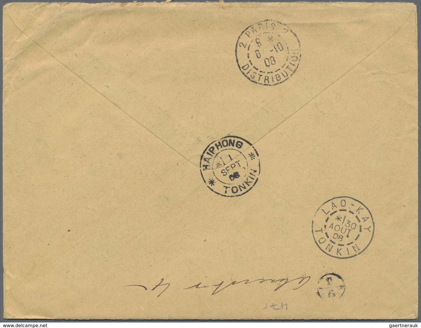 Br Französisch-Indochina - Postämter In Südchina: Yunnan, 1908. Registered Envelope Addressed To Paris - Andere & Zonder Classificatie