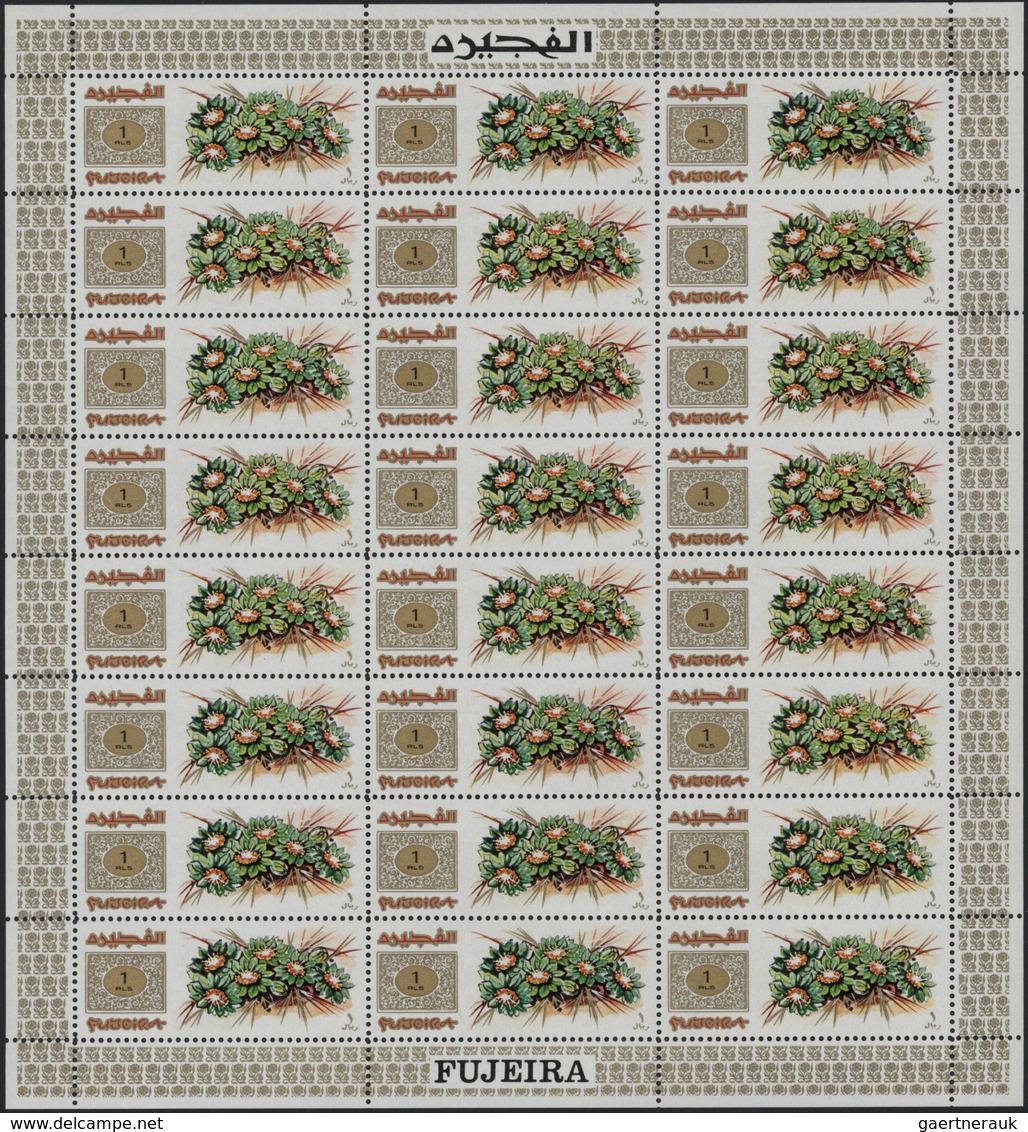 ** Fudschaira / Fujeira: 1969, Flowers, Perforated Issue, 25dh. To 5r., Complete Set Of Nine Values Eac - Fujeira