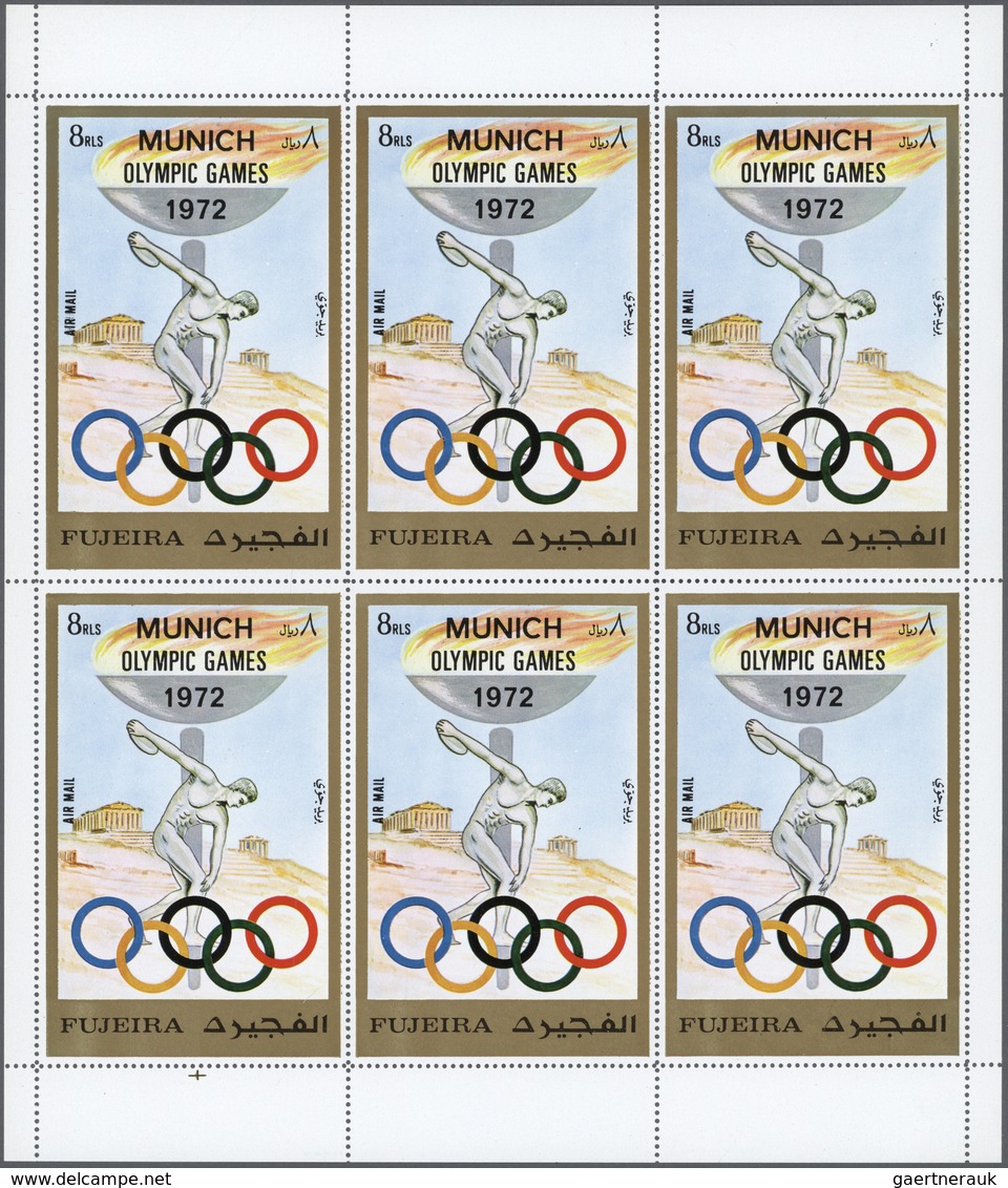 ** Fudschaira / Fujeira: 1972, Olympic Games Munich, 8r. Discus Thrower, Perforated Issue, Complete She - Fujeira