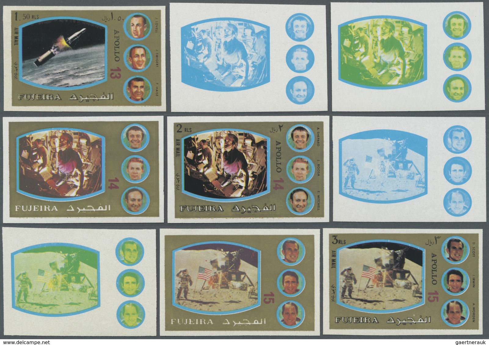 ** Fudschaira / Fujeira: 1972, Apollo Programs, 15dh. To 4r., Coplete Set Of Eleven Values With Four Im - Fujeira