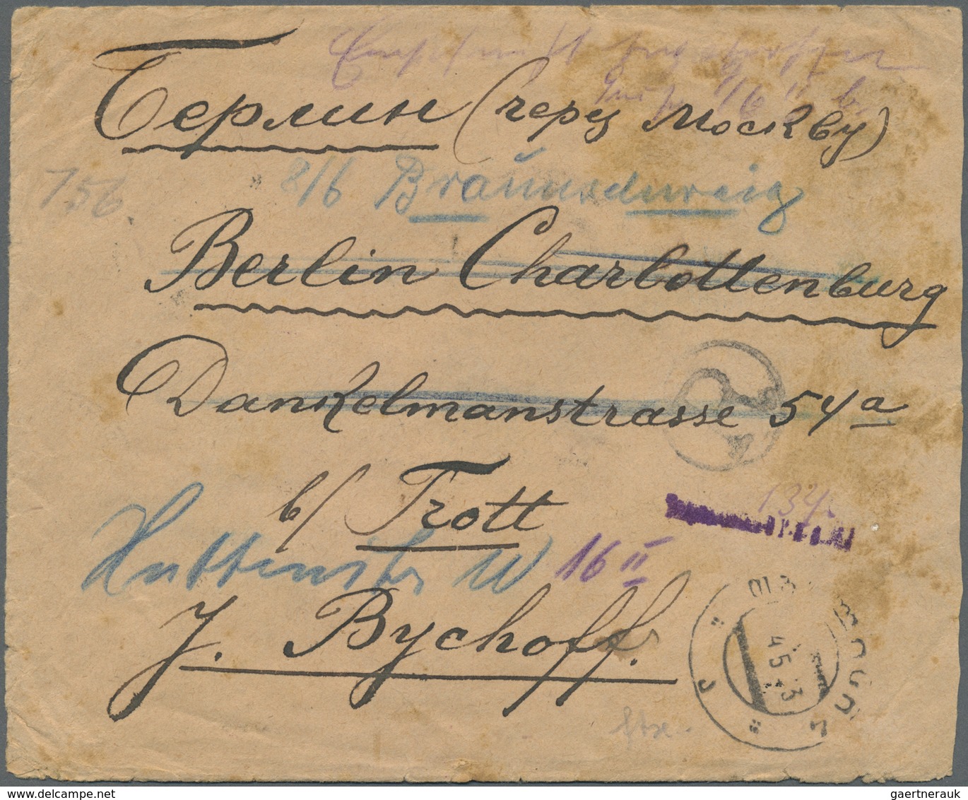 Br Georgien: 1923, 350000r. Franking (incl. One 20000r. Double Overprint) On Reverse Of Registered Cove - Georgië