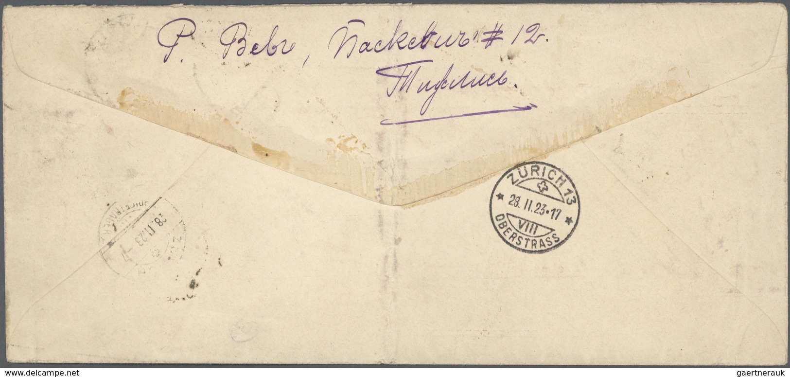 Br Georgien: 1923. Registered Envelope Addressed To Switzerland Bearing Georgia Yvert 36, 10000 On 1000 - Géorgie