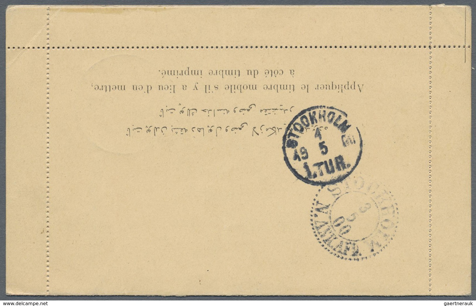 GA Holyland: 1900, "BUR.AMB.JERUSALEM-JAFFA AVR.20", Billingual Railway Cancel Clear On Turkey Postal S - Palestine