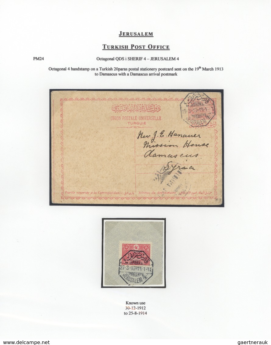 Br/GA Holyland: 1913-17, Four Covers Cards Showing Octogonal Bilingual Postmarks "KUDÜS-Ü SHERIF" No.4, 5, - Palestine