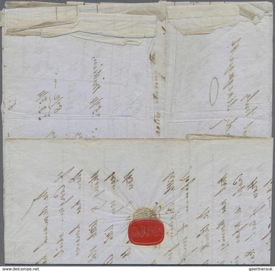 Br Hongkong: 1850. Stampless Envelope Written From Canton 26th November Addressed To London With Hong K - Other & Unclassified