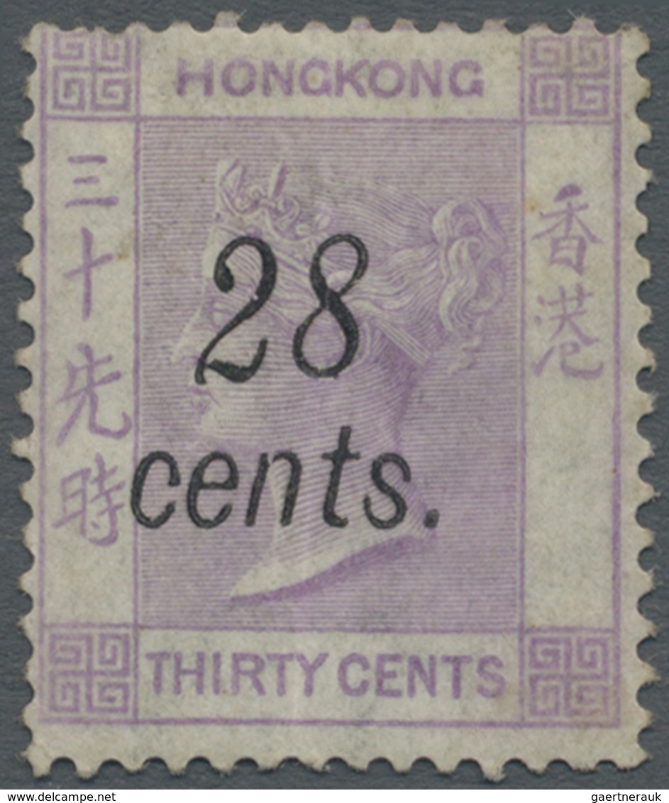 * Hongkong: 1876, 28 C. On 30 C. Mauve, Fresh Colour, Unused, Slight Crease, Otherwise Fine, Signed Sc - Andere & Zonder Classificatie