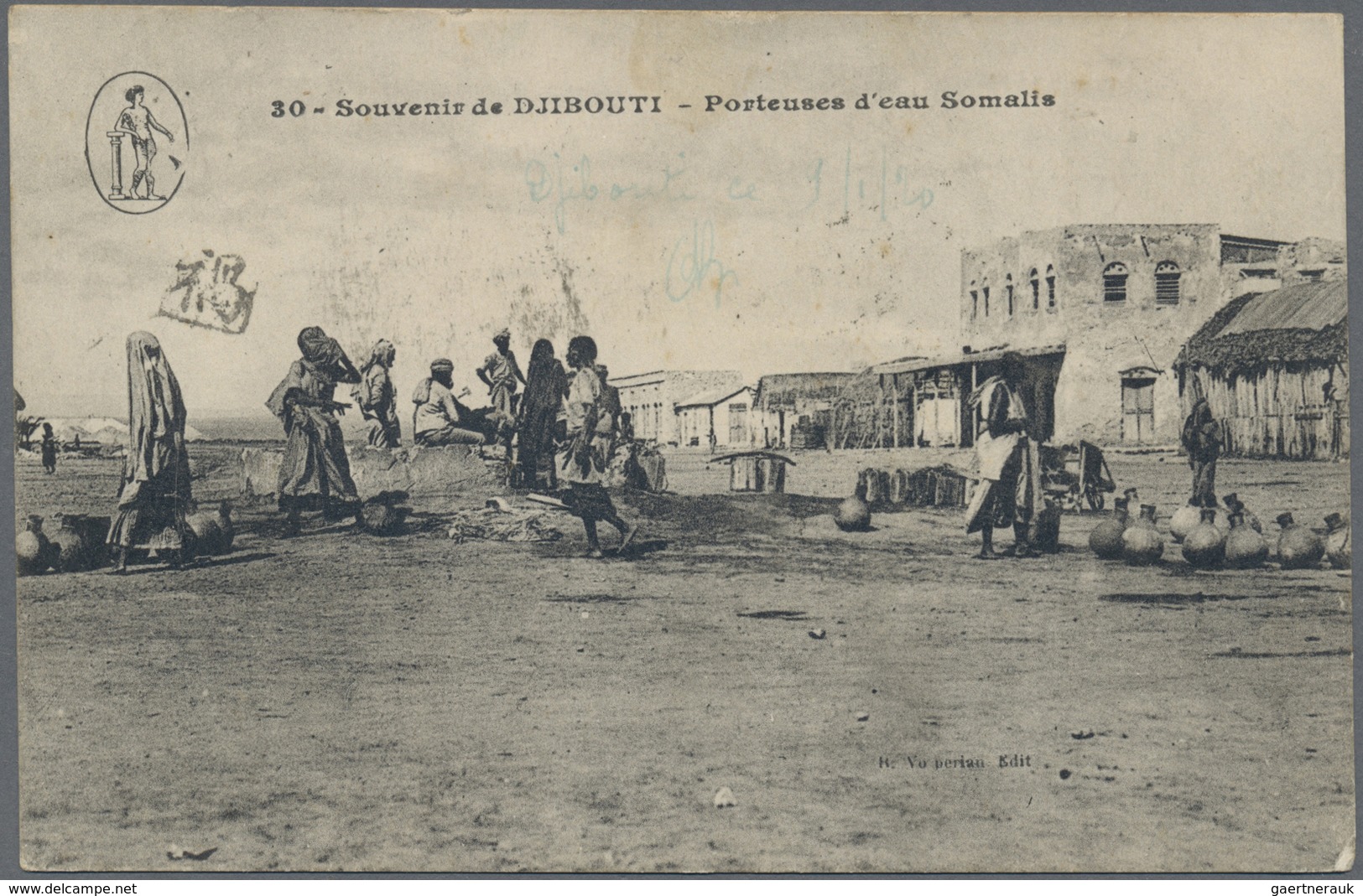 Br Hongkong: 1920. Picture Post Card Of 'Somalis Market, Djihouti’ Addressed To Shanghai, China Bearing - Andere & Zonder Classificatie