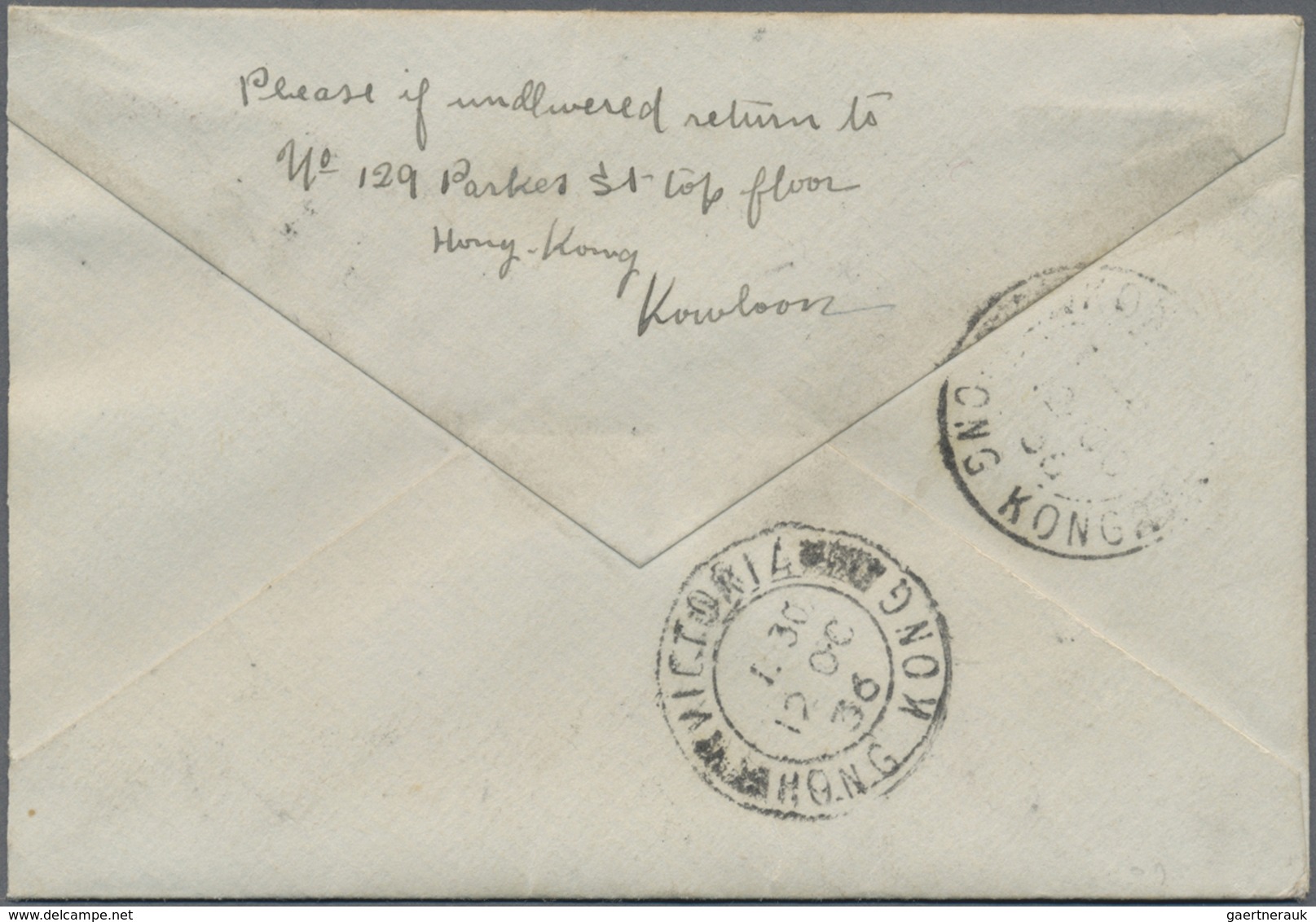 Br Hongkong: 1936. Envelope Addressed To Manila Bearing SG 121, 5c Violet Und SG 124, 10c Ultramarine ( - Andere & Zonder Classificatie