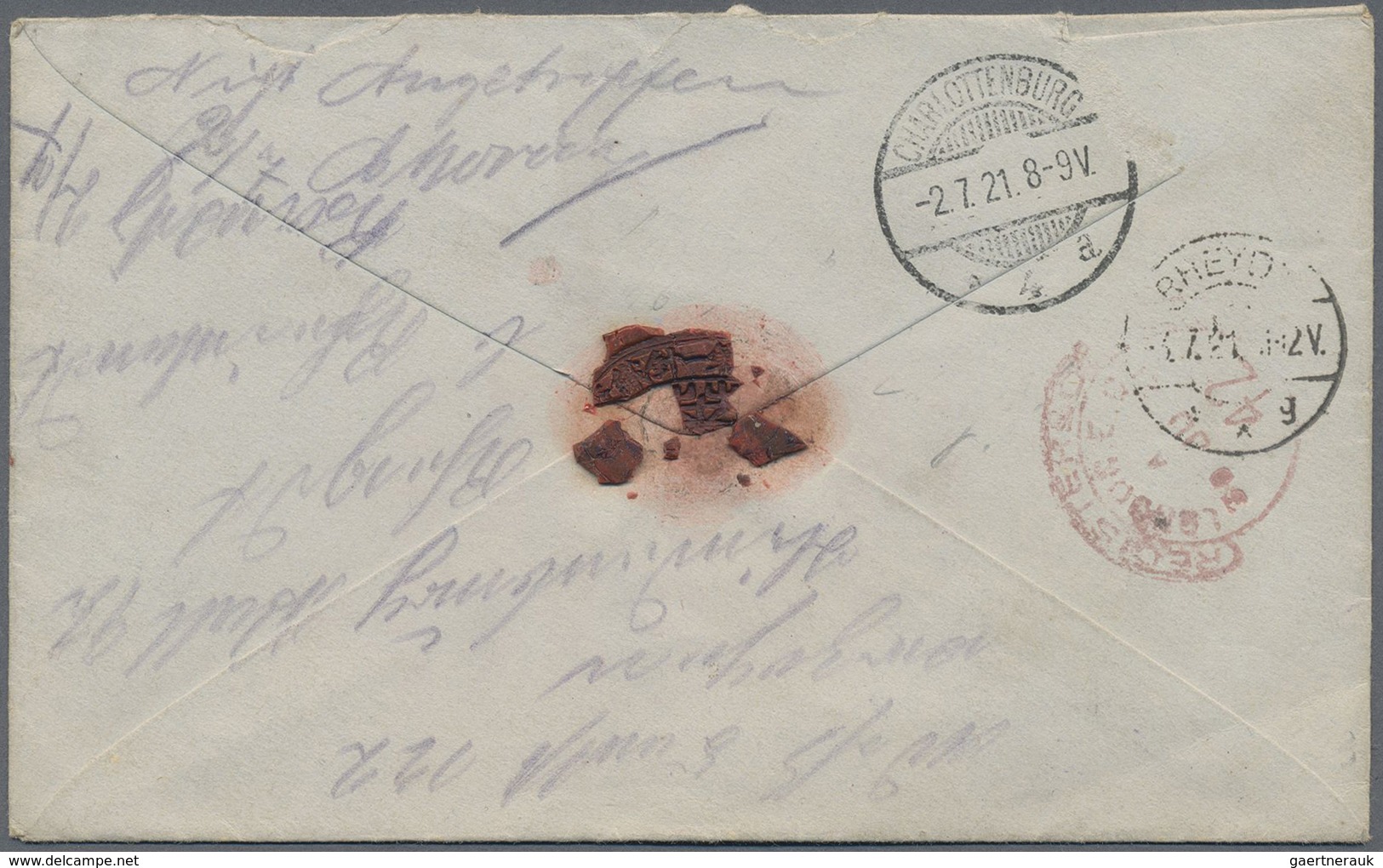 Br Hongkong - Britische Post In China: 1917, 10 C. Horizontal Pair Tied Oval „REGISTERED  D MAY 26 21 S - Brieven En Documenten