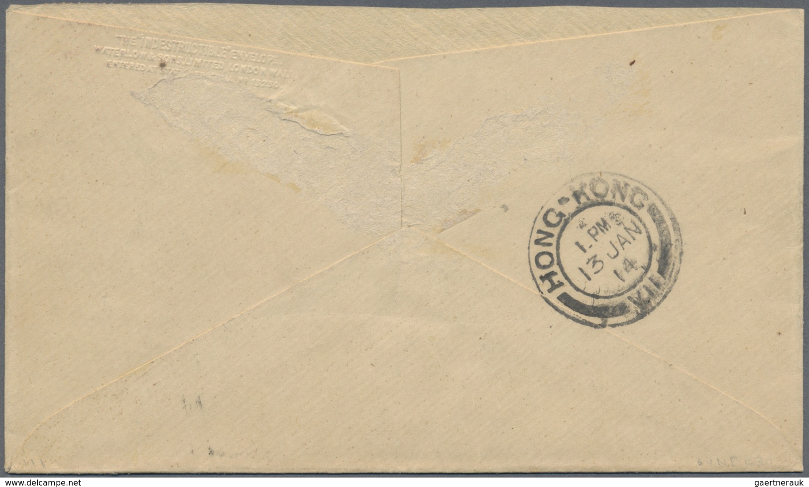 Br Hongkong - Treaty Ports: 1912. Envelope (flap Missing) Addressed To Hong Kong Bearing SG 102, 4c Car - Other & Unclassified