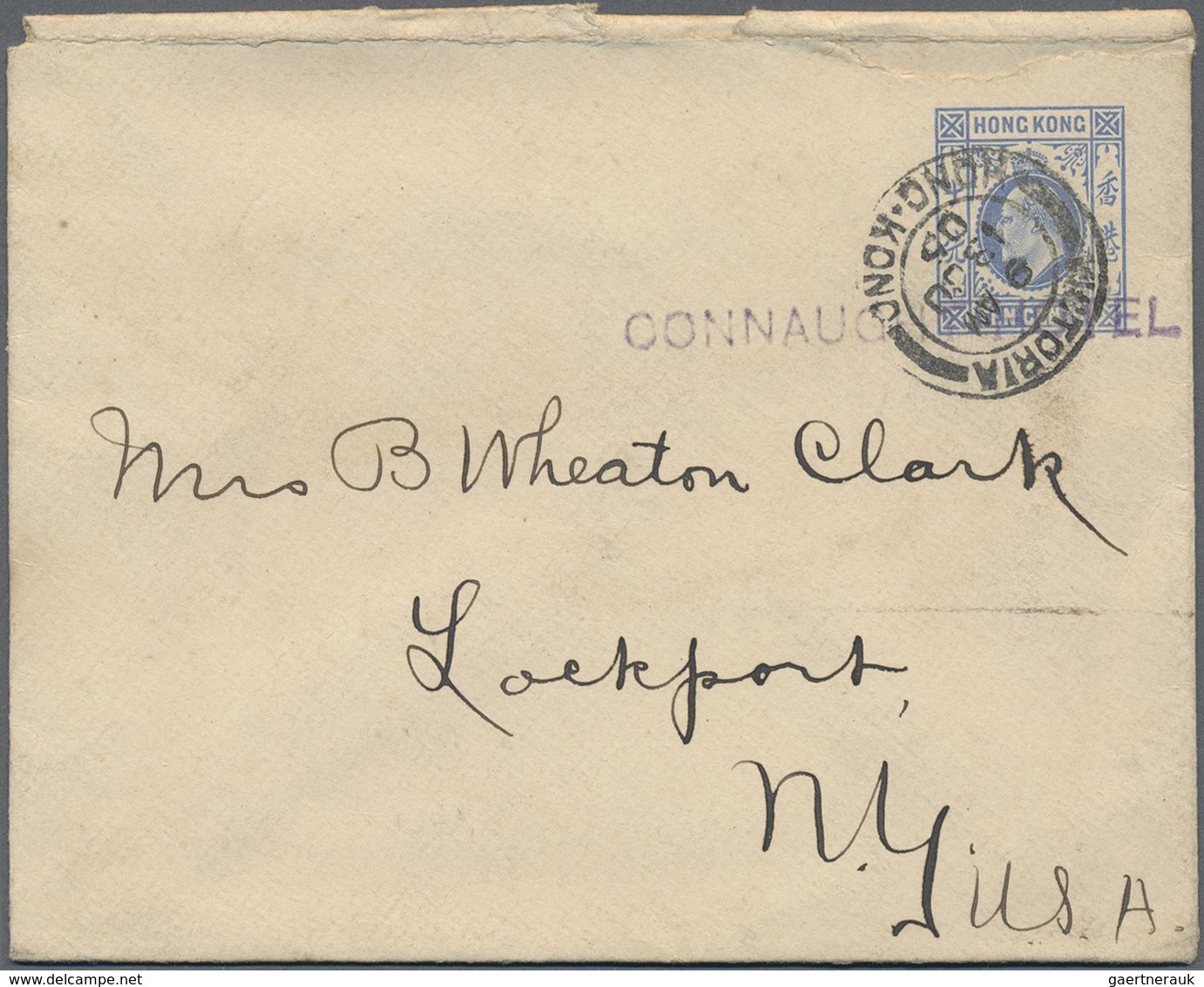 GA Hongkong - Ganzsachen: 1903, Envelope KEVII 10 C. Canc. „VICTORIA HONG KONG 13 JU 06“, Also Security - Postal Stationery