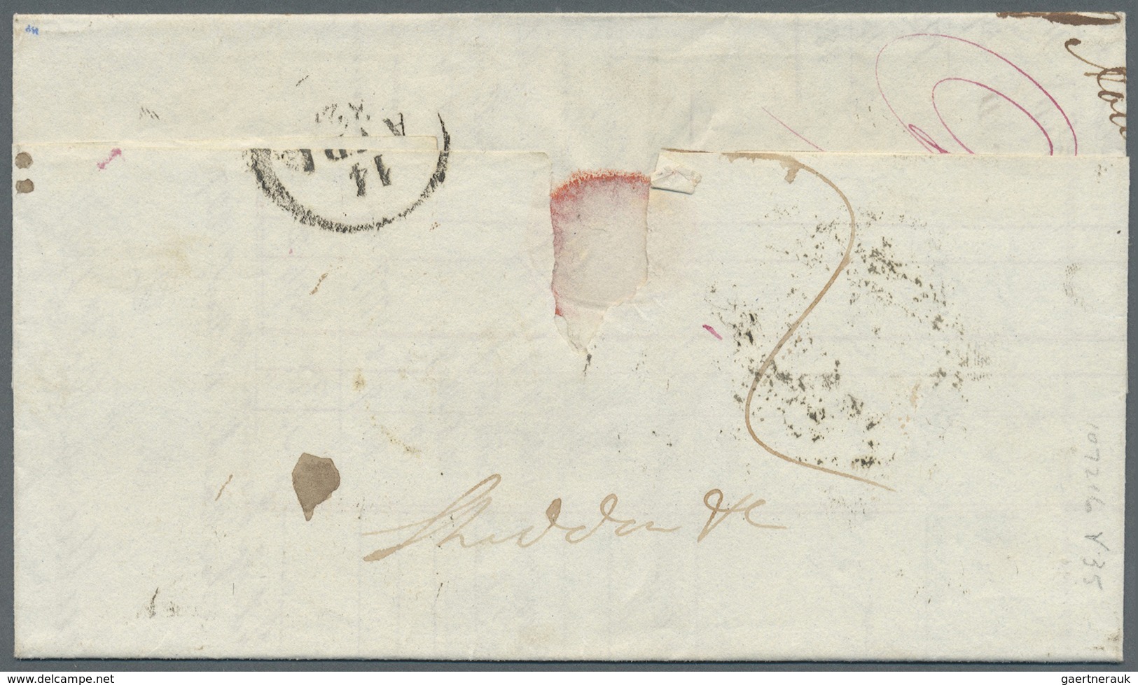 Br Indien - Vorphilatelie: 1827, ''CALCUTTA GENERAL POST OFFICE / 18'' Handstamp (Giles SD8b) With Date - ...-1852 Prephilately