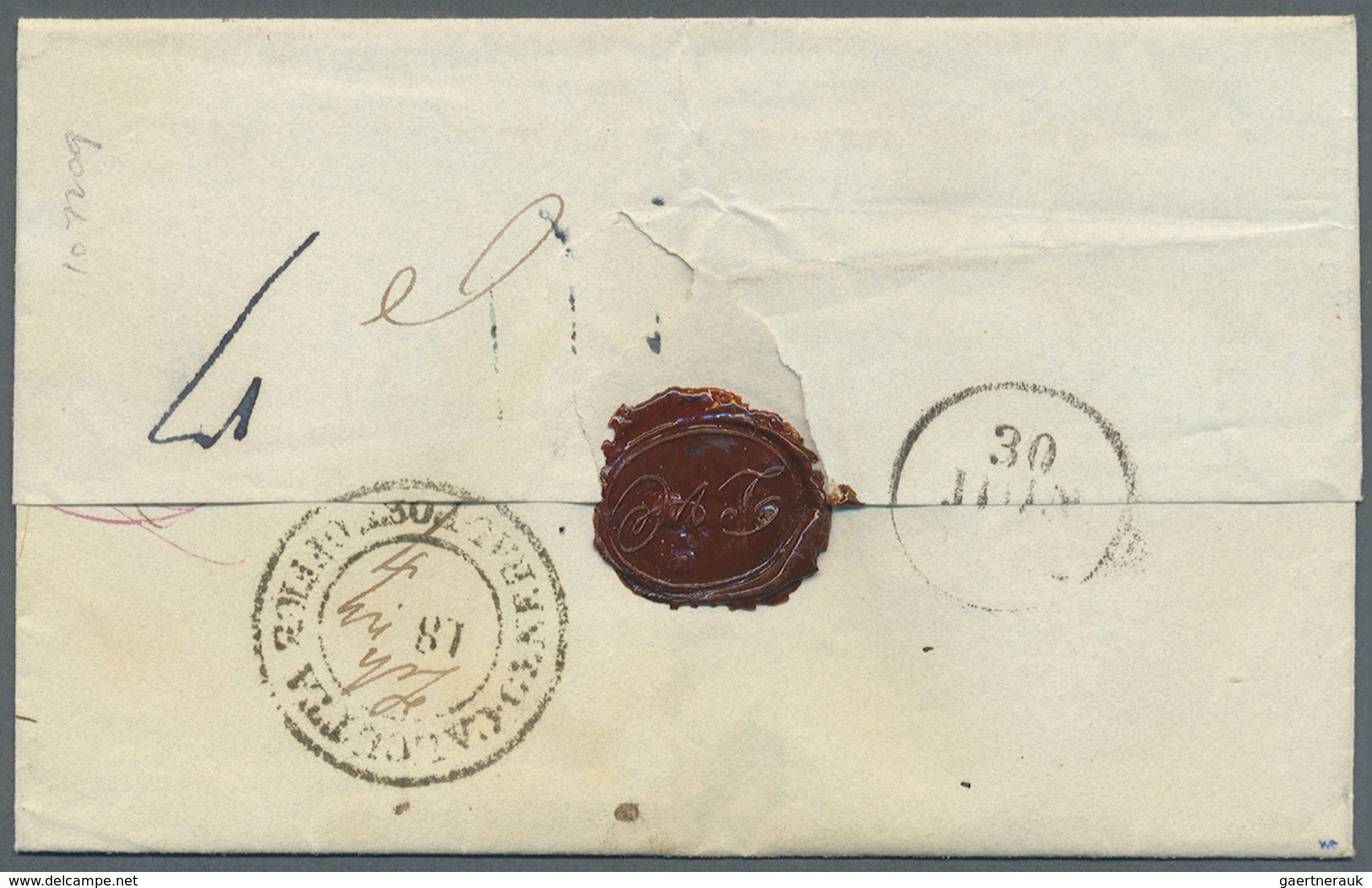 Br Indien - Vorphilatelie: 1827, ''CALCUTTA GENERAL POST OFFICE / 18'' Handstamp (Giles SD8b) With Date - ...-1852 Voorfilatelie