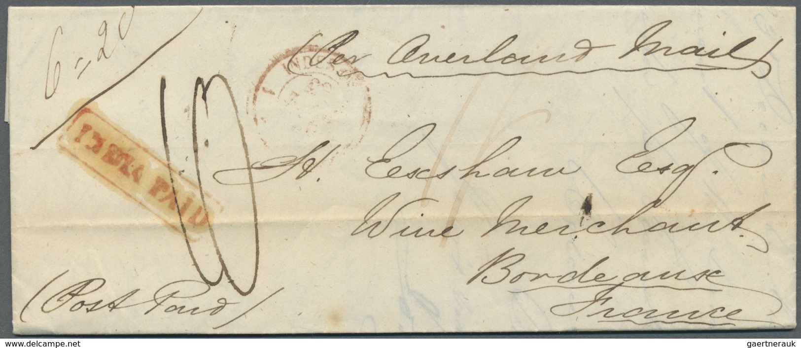 Br Indien - Vorphilatelie: 1827-1850: Four letters to Bordeaux, FRANCE, with 1) 1827 letter from Calcut