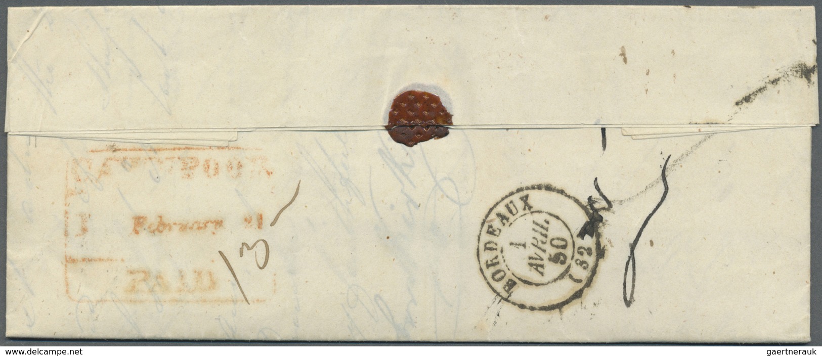 Br Indien - Vorphilatelie: 1827-1850: Four letters to Bordeaux, FRANCE, with 1) 1827 letter from Calcut