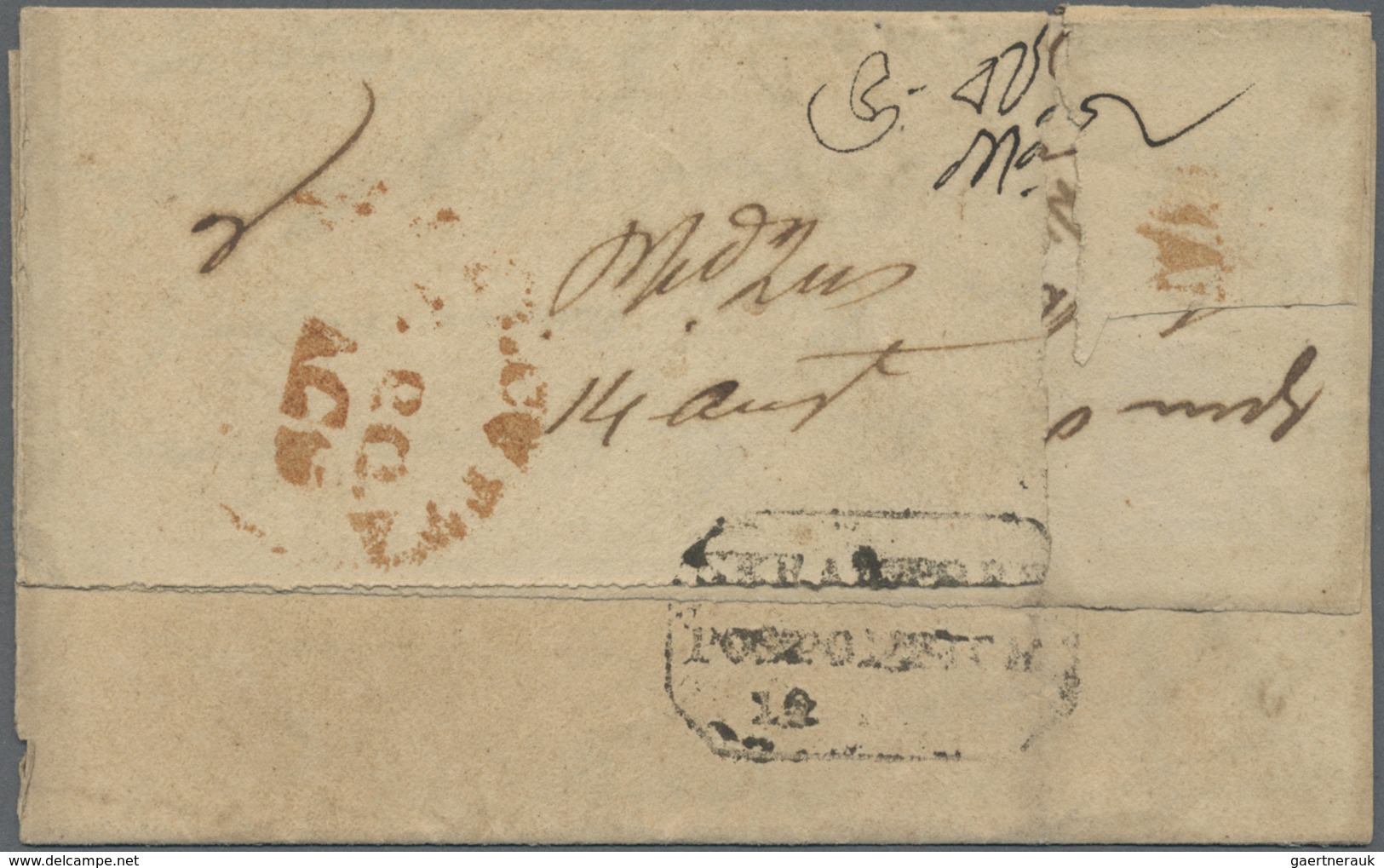 Br Indien - Vorphilatelie: 1837 (14 Aug.) DANISH SETTLEMENT: Entire Letter From SERAMPORE To The Deputy - ...-1852 Prephilately