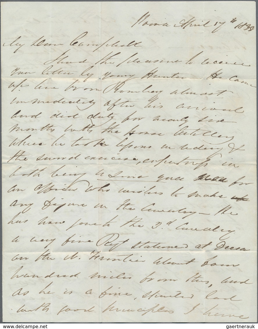 Br Indien - Vorphilatelie: 1838 Forwarded Letter From Poona (17 April 1838) To Edinburgh, Scotland "FOR - ...-1852 Voorfilatelie