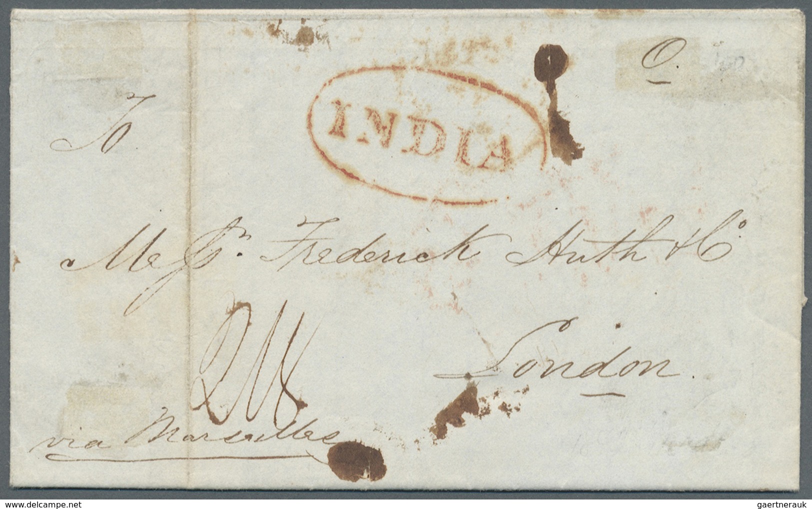 Br Indien - Vorphilatelie: 1841, Two Entire Letters From The Huth Correspondence From Madras (Hall Bamb - ...-1852 Prephilately