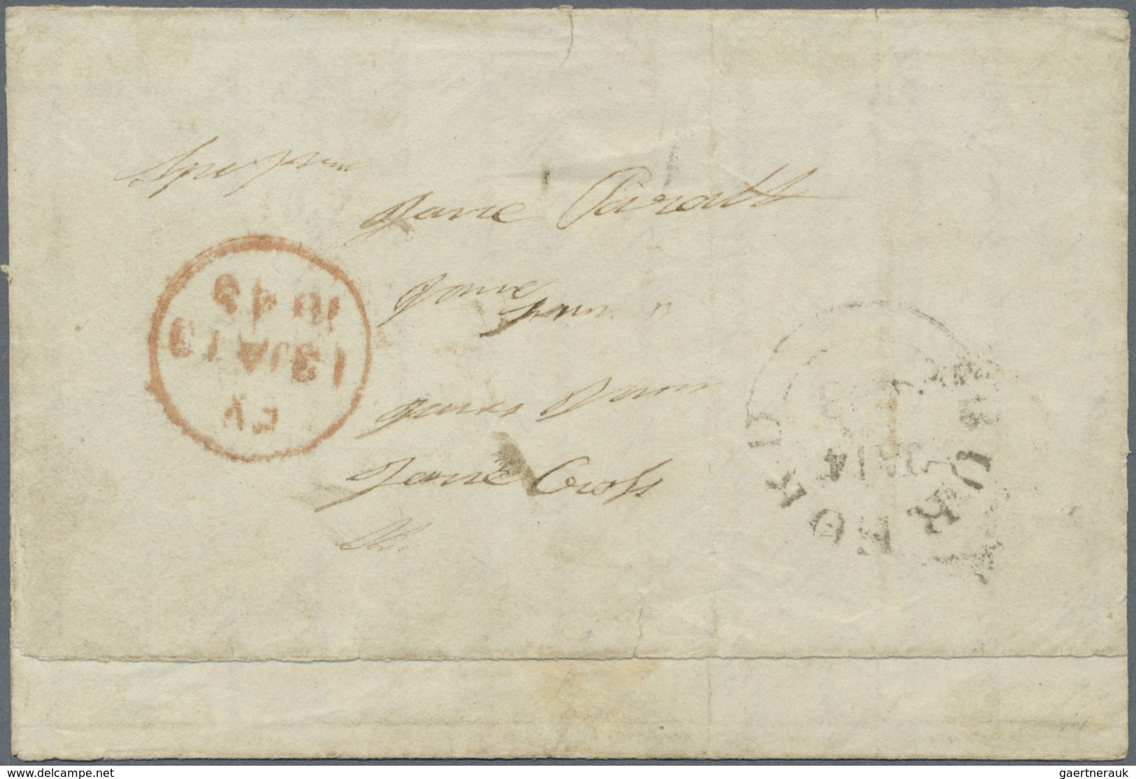 Br Indien - Vorphilatelie: 1842 Soldier Letter (part Inside Missing) From A Private Of 2nd Or Queens Ro - ...-1852 Voorfilatelie