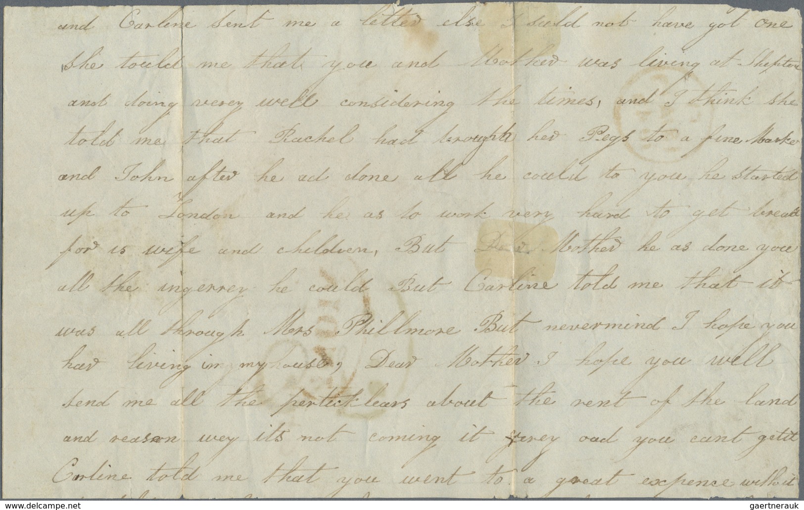 Br Indien - Vorphilatelie: 1842 Soldier Letter (part Inside Missing) From A Private Of 2nd Or Queens Ro - ...-1852 Prephilately