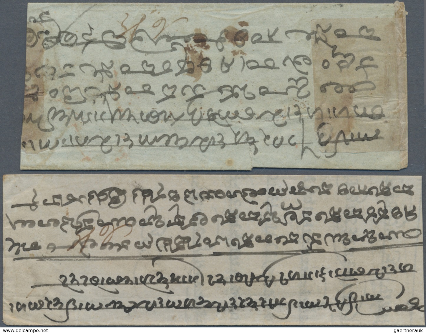 Br Indien - Vorphilatelie: 1853: Two Small Native Covers From Seringapatam To Madras, Both With Rect. F - ...-1852 Voorfilatelie