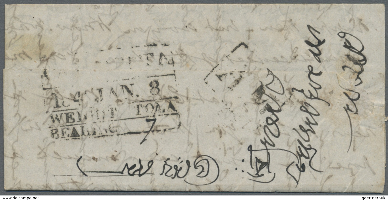 Br Indien: 1848. Stampless Envelope Written From Battala Dated 'Dec 28th 1848' Addressed To Calcutta En - Andere & Zonder Classificatie