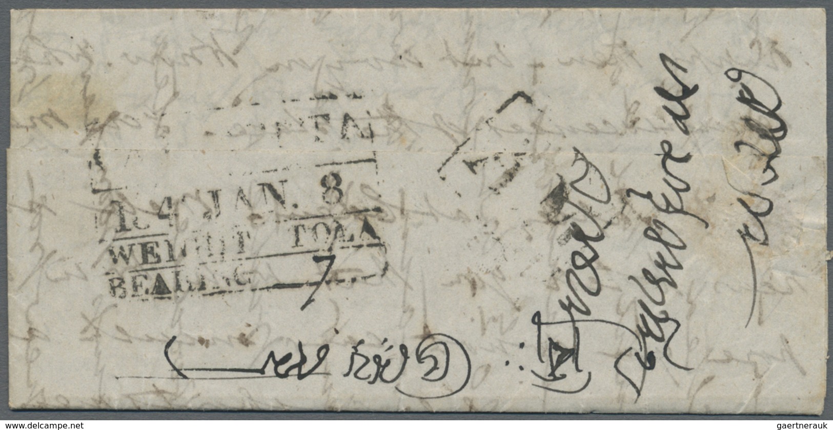 Br Indien: 1848. Stampless Envelope Written From Battala Dated 'Dec 28th 1848' Addressed To Calcutta En - Other & Unclassified