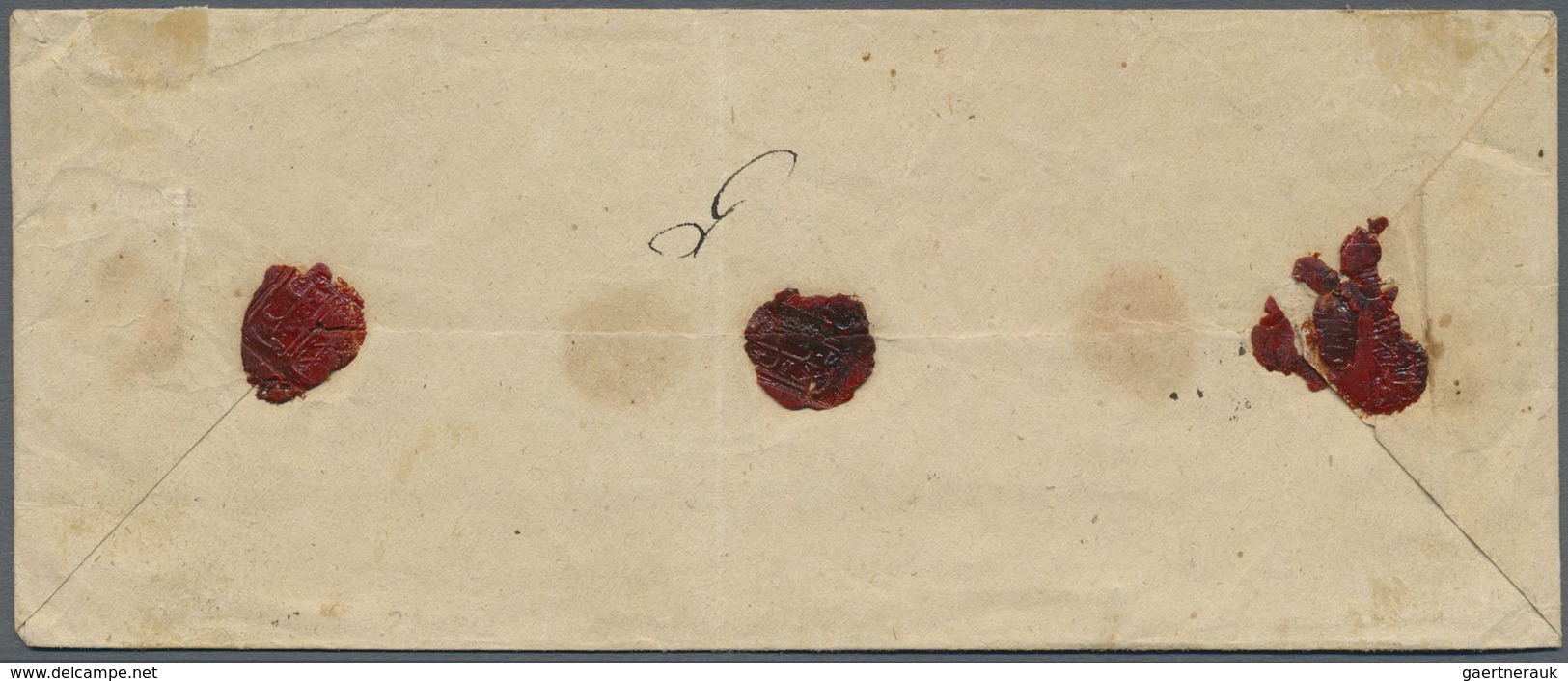 Br Indien: 1854 Lithographed 1a. Pale Red, Die II, Two Horizontal Pairs On Cover To Bushire, Tied By Di - Andere & Zonder Classificatie