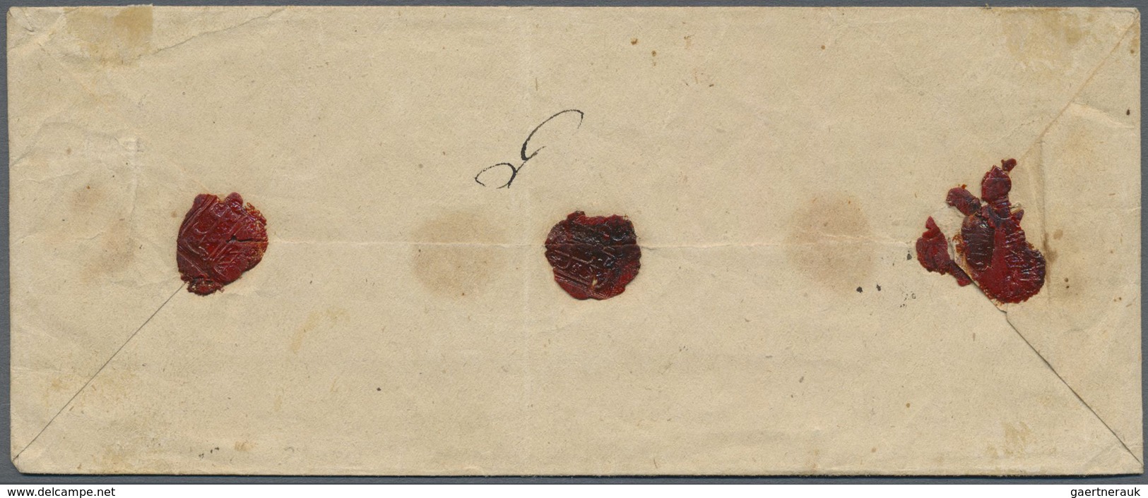 Br Indien: 1854 Lithographed 1a. Pale Red, Die II, Two Horizontal Pairs On Cover To Bushire, Tied By Di - Other & Unclassified