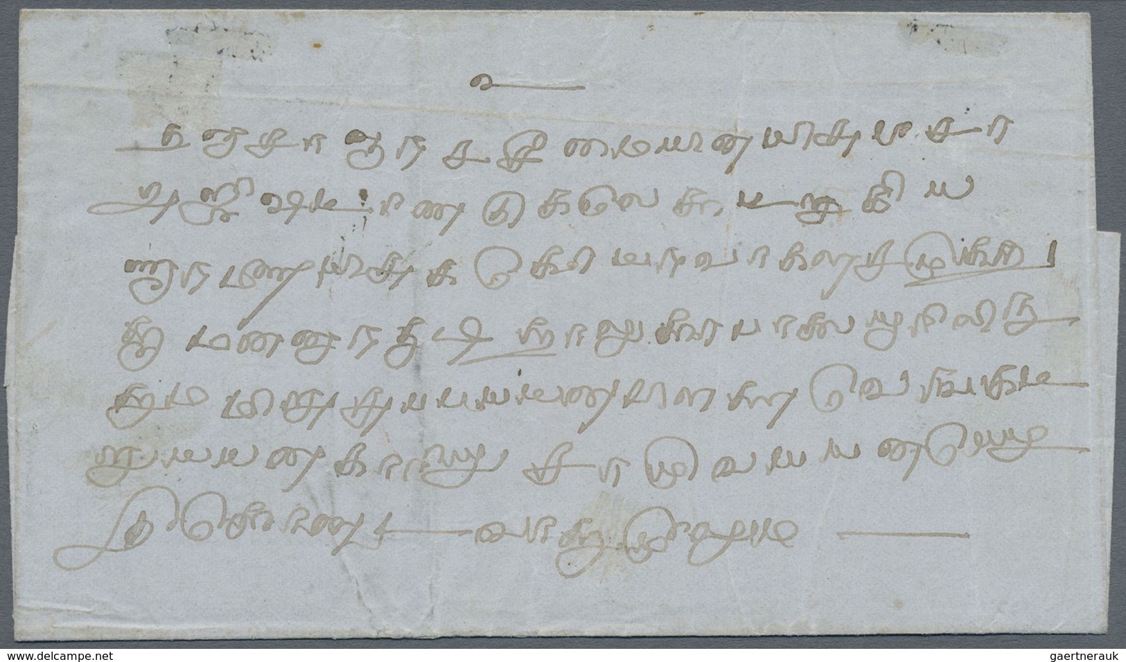 Br Indien: 1855 District Post Puttoocotah: Wrapper To Calimere Franked On The Reverse By 1854 1a. Pale - Andere & Zonder Classificatie