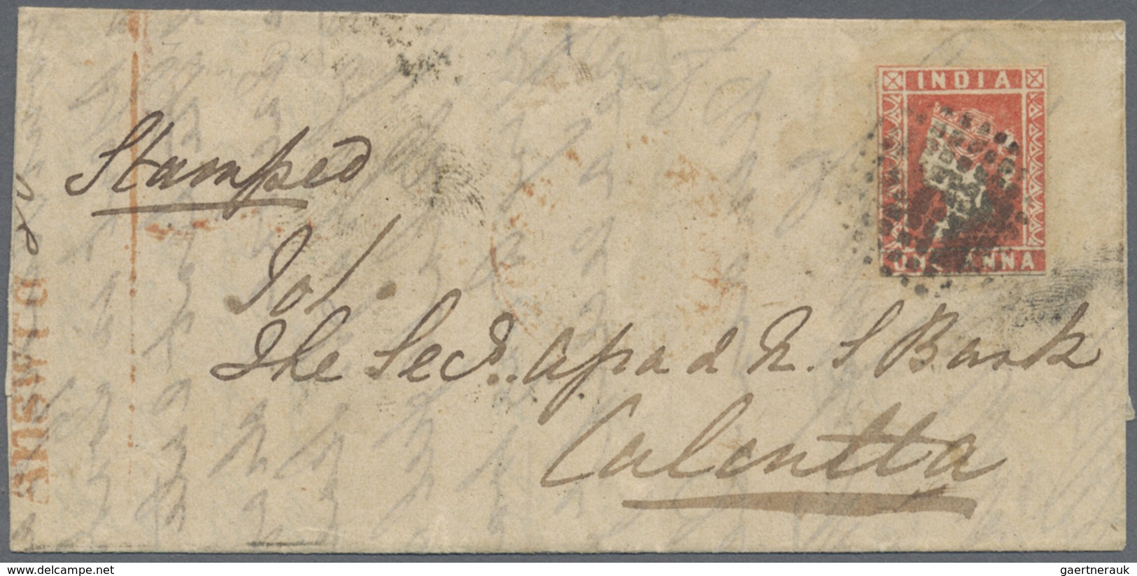 Br Indien: 1855 (28 Jun) Small Cover From Berhampore To Calcutta Franked By 1a. Dull Red, Die II, Touch - Andere & Zonder Classificatie
