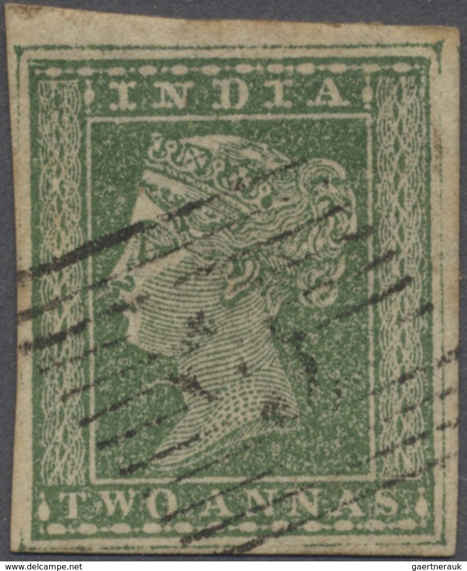 O Indien: 1854, 2a. Green With Near To Complete (7/8) Outer Framelines, Used With Fine Bombay Type Num - Other & Unclassified