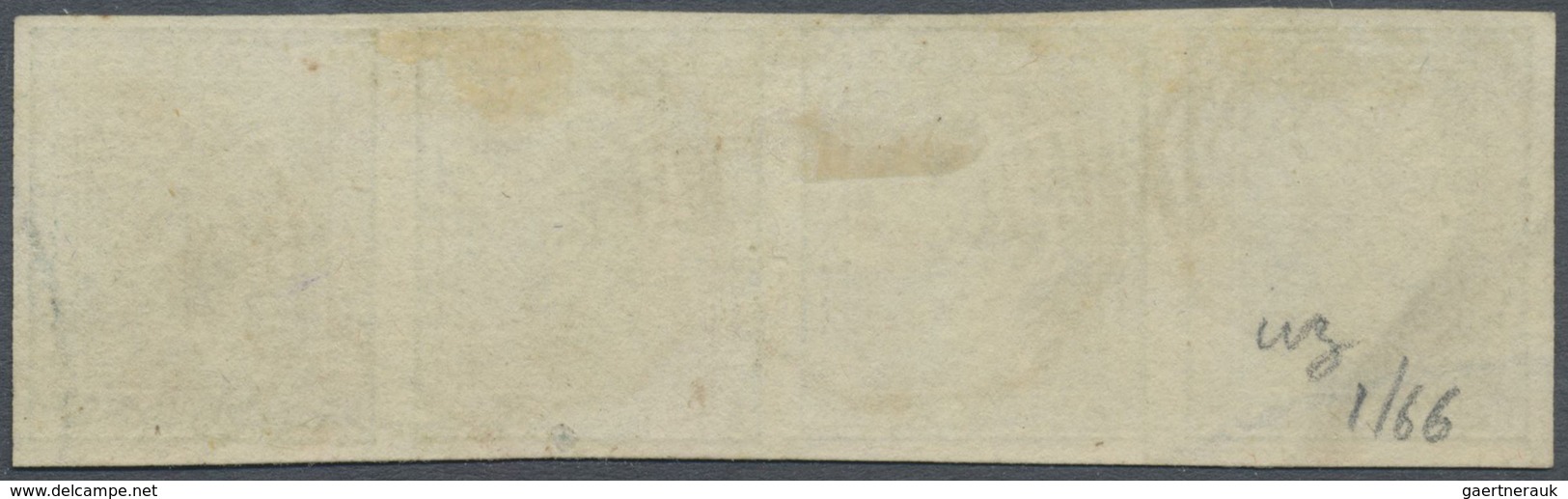 O Indien: 1854 2a. Green, Horizontal Strip Of Four, Used In Calcutta And Cancelled By Numeral Handstam - Andere & Zonder Classificatie