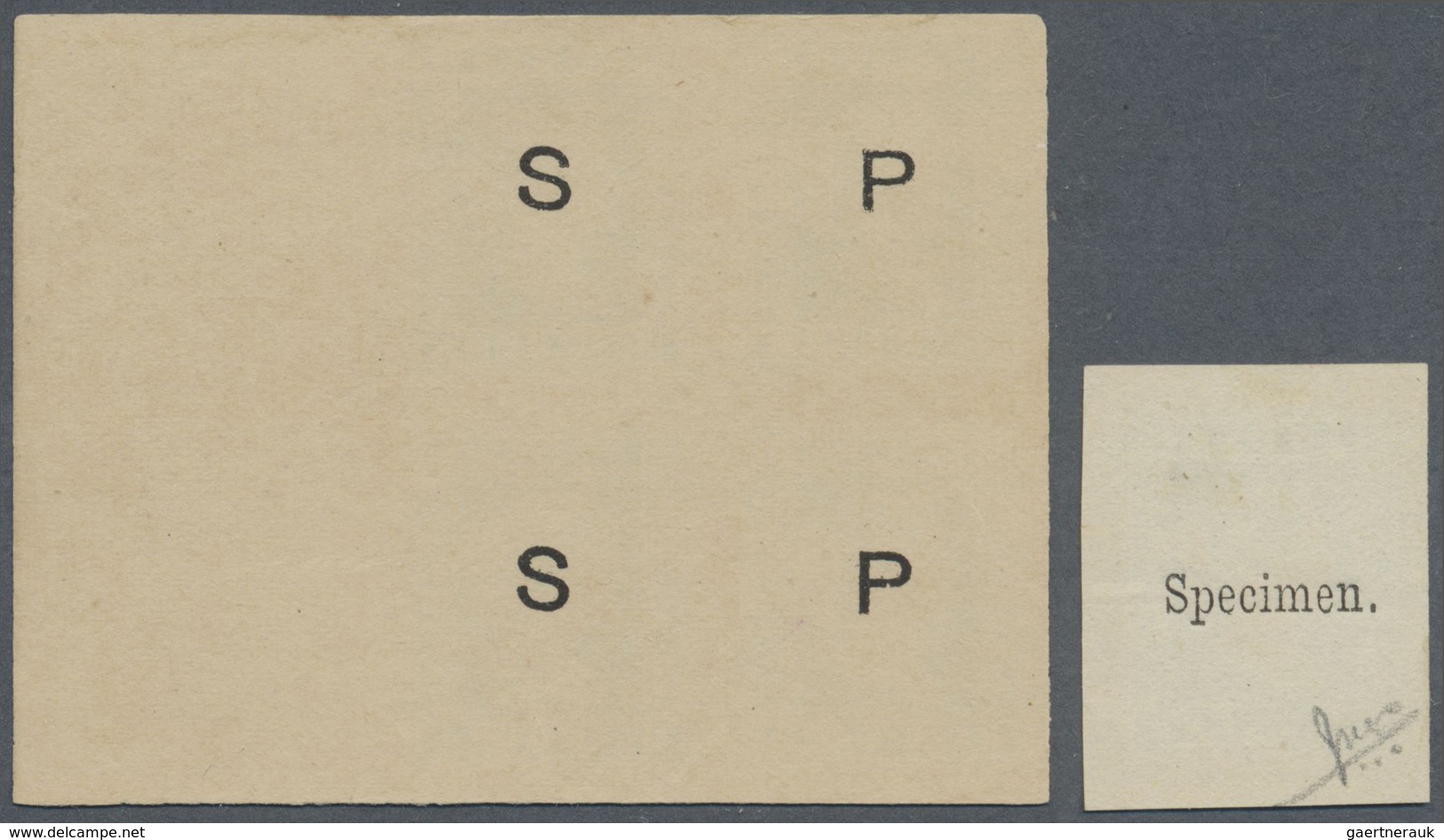 (*) Indien: 1854/1894: 5 Reprints Of 1854 ½a. Essay With Crosses In Upper Corners Including Single In Br - Andere & Zonder Classificatie