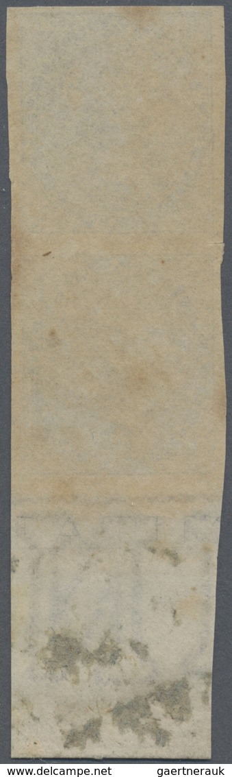 (*) Indien: 1856 QV 1a. Brown IMPERFORATE Verical Pair With Inscribed And Watermarked Sheet Margin At Fo - Andere & Zonder Classificatie