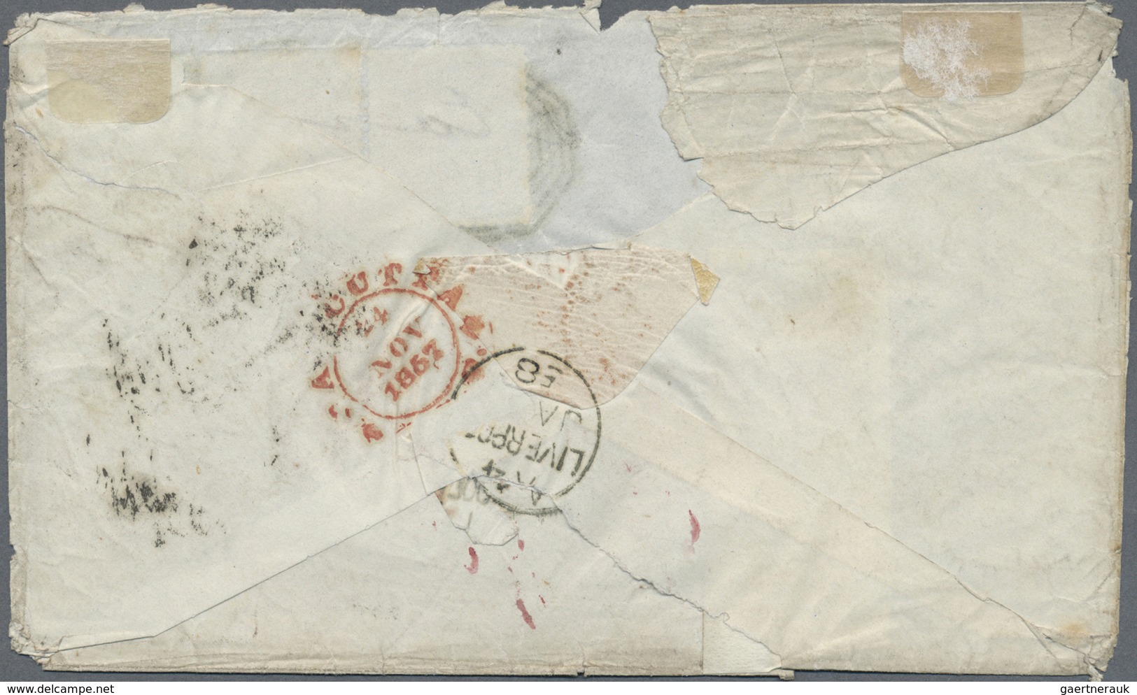 Br Indien: 1857. Envelope (small Faults) Written From Calcutta Dated '24th Nov 1857' Addressed To Liver - Andere & Zonder Classificatie