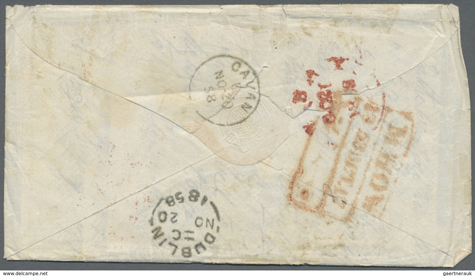 Br Indien: 1858. Envelope Written From Mhow Dated 'Oct 18th 1858' Addressed To Drung, Ireland Bearing S - Andere & Zonder Classificatie