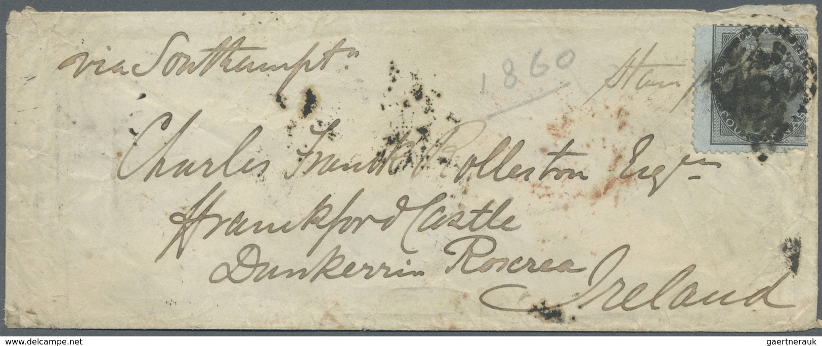 Br Indien: 1858-81: Four Covers From India To Ireland With Various Frankings (6a. (1858 Cover), 4a. (18 - Andere & Zonder Classificatie