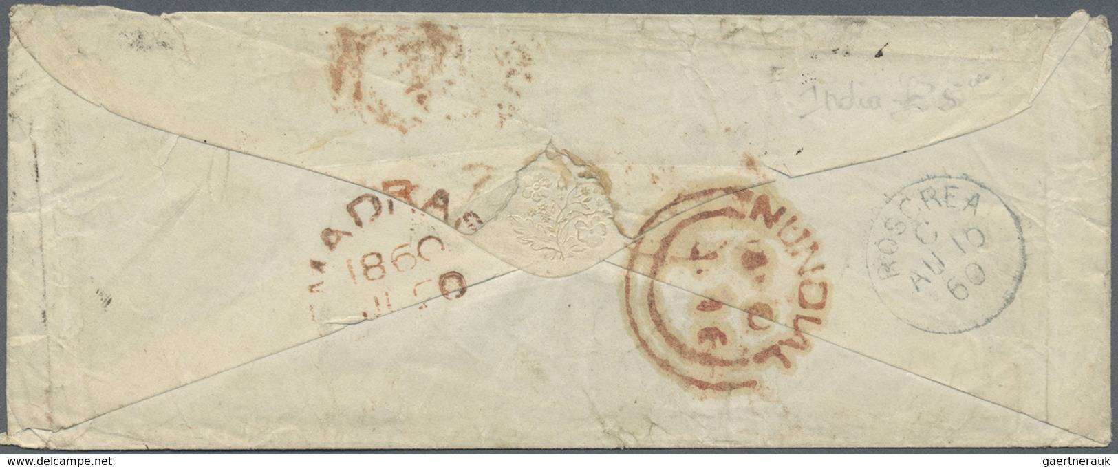 Br Indien: 1858-81: Four covers from India to Ireland with various frankings (6a. (1858 cover), 4a. (18