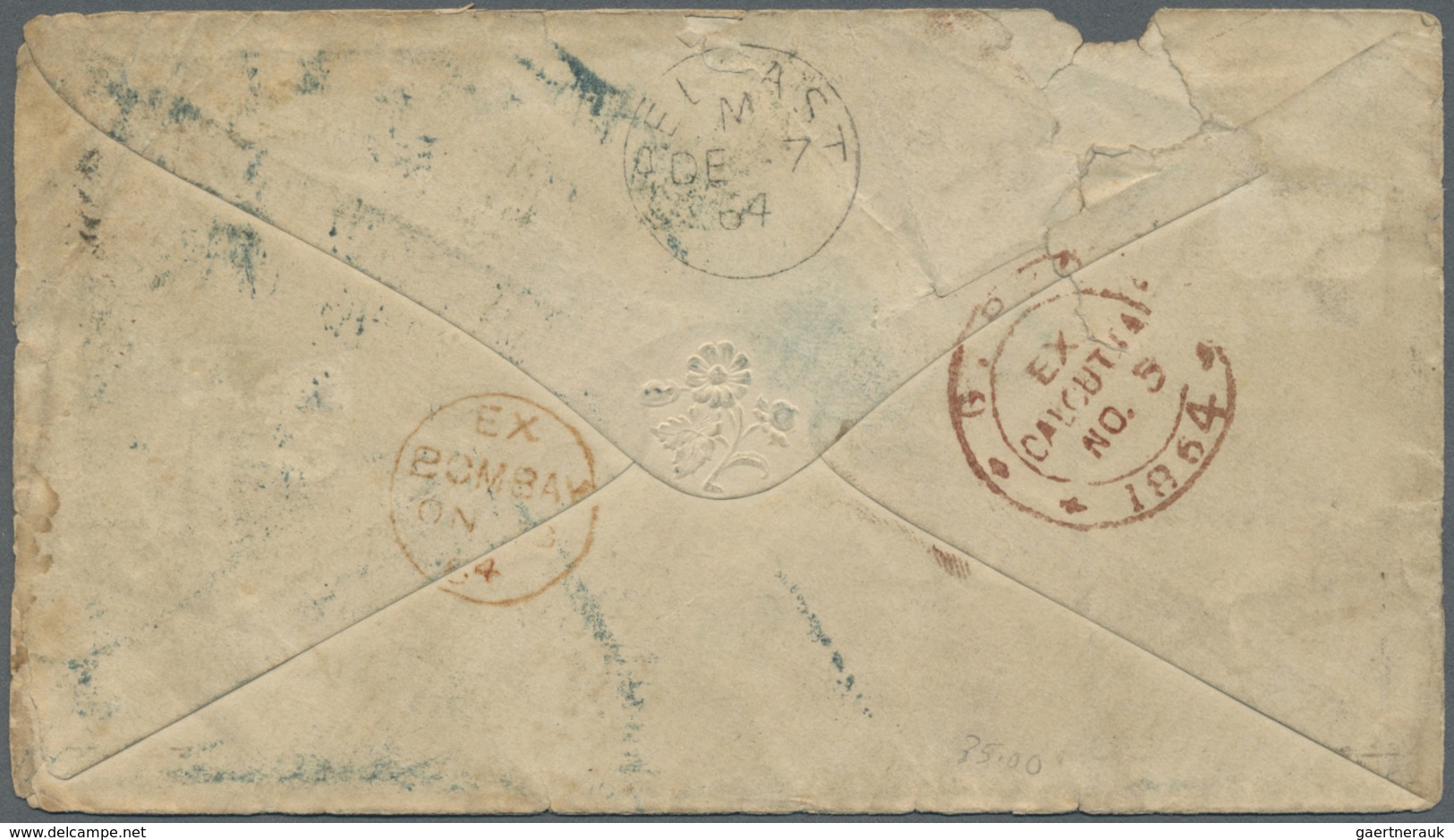 Br Indien: 1858-81: Four covers from India to Ireland with various frankings (6a. (1858 cover), 4a. (18