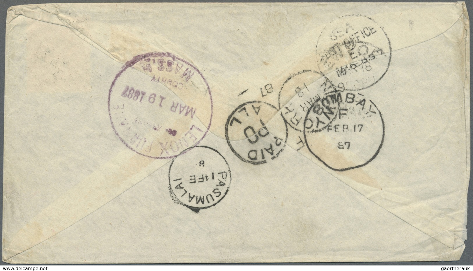 Br/GA Indien: 1887-1902: Four Covers And Postal Stationery Items From India To The U.S.A. And One Cover (1 - Andere & Zonder Classificatie
