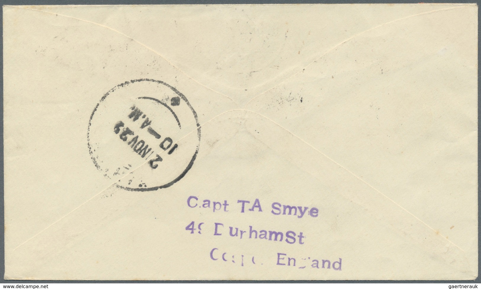 Br Indien: 1929 First Flight To KARACHI From London/UK "8.NO.29" Franked By 1d, 1 1/2 D And 3d King Geo - Andere & Zonder Classificatie