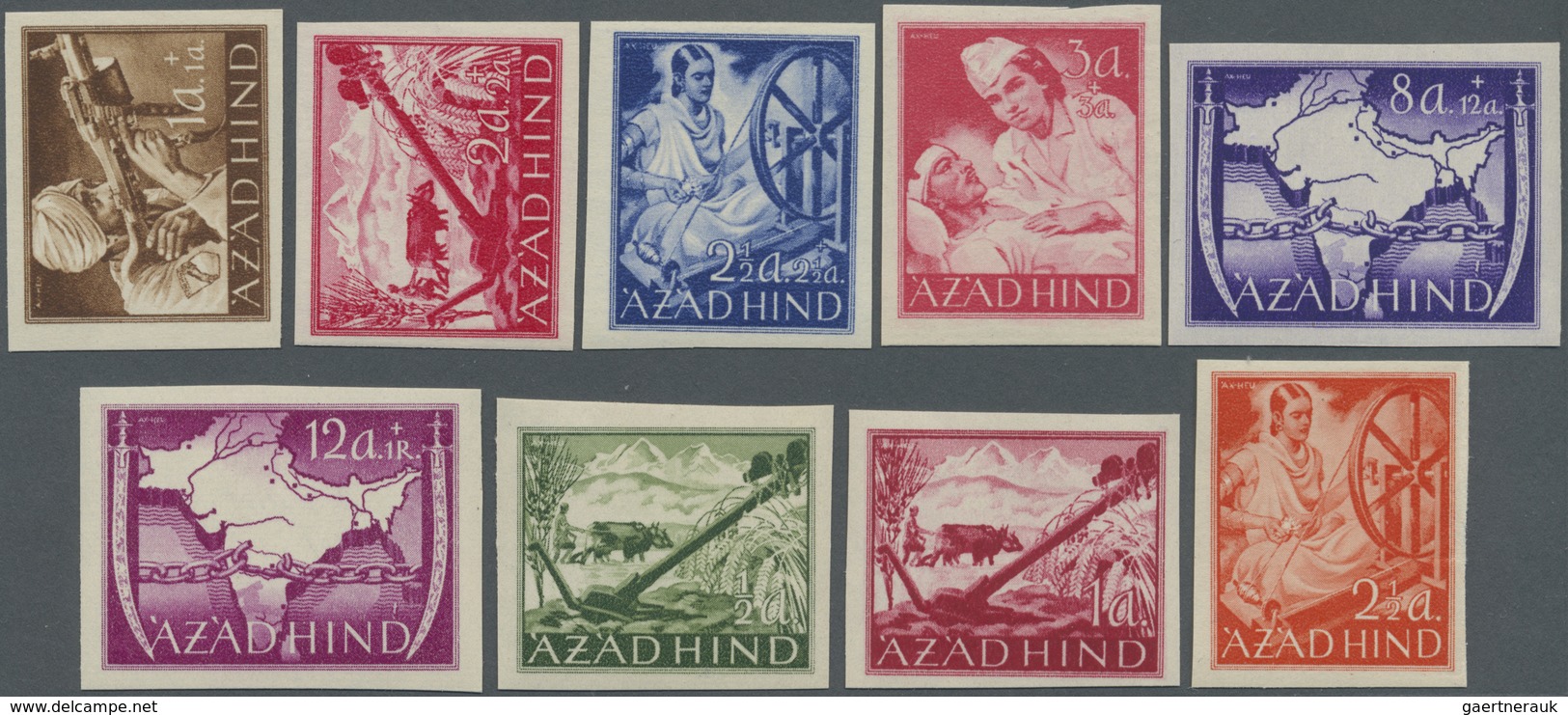 ** Indien: 1943, AZAD HIND, A Prepared Issue For The National Government Under Subhas Chandra Bose, Com - Sonstige & Ohne Zuordnung