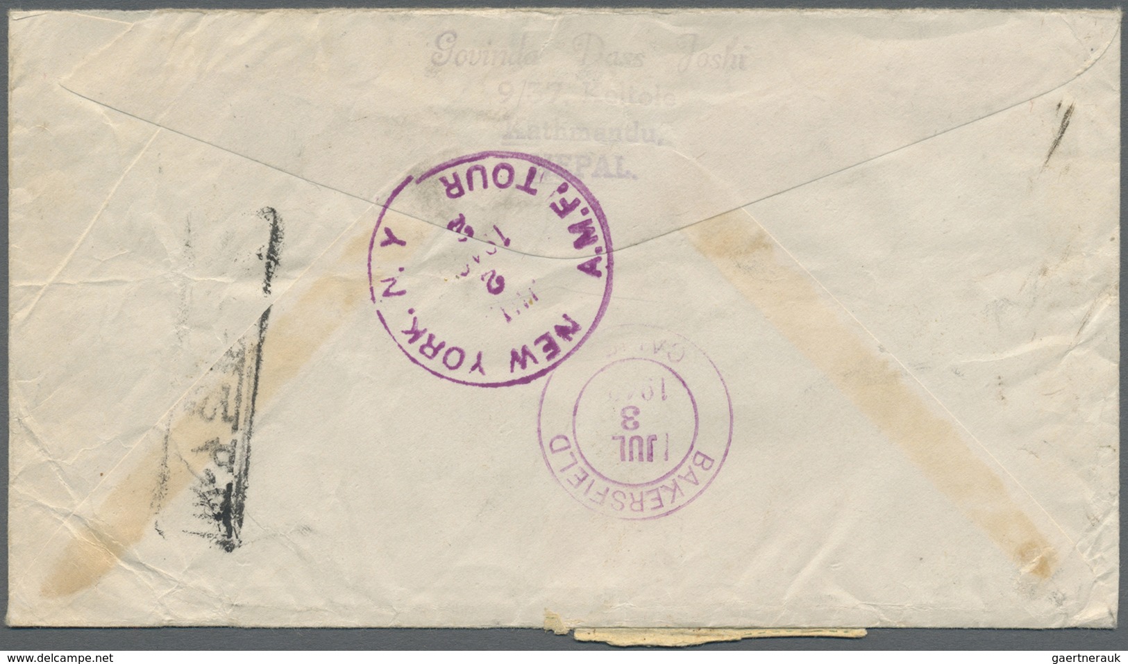 Br Indien - Used Abroad: 1948 NEPAL: Two Different And Scarce Registered Covers To The U.S.A./Great Bri - Other & Unclassified