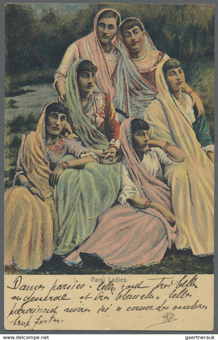 Br Indien - Used Abroad: PERSIA, 1906. Registered Picture Post Card Of 'Parsi Ladies’ Addressed To Belg - Andere & Zonder Classificatie