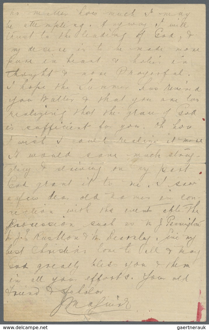 Br Indien - Feldpost: 1895. Letter Written From Cpl Maguire Serving In The '1st Kings Royal Rifles' Hea - Militaire Vrijstelling Van Portkosten