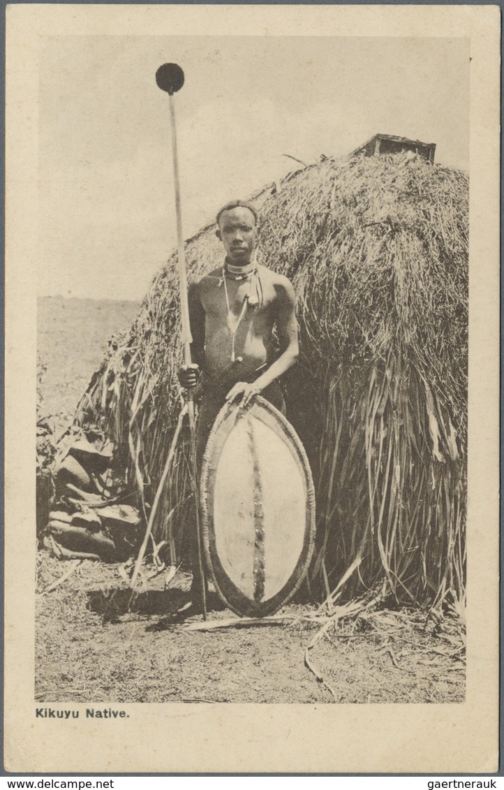 Br Indien - Feldpost: 1915. Stampless Picture Post Card Of 'Kikuyu Native' Addressed To England Endorse - Militaire Vrijstelling Van Portkosten