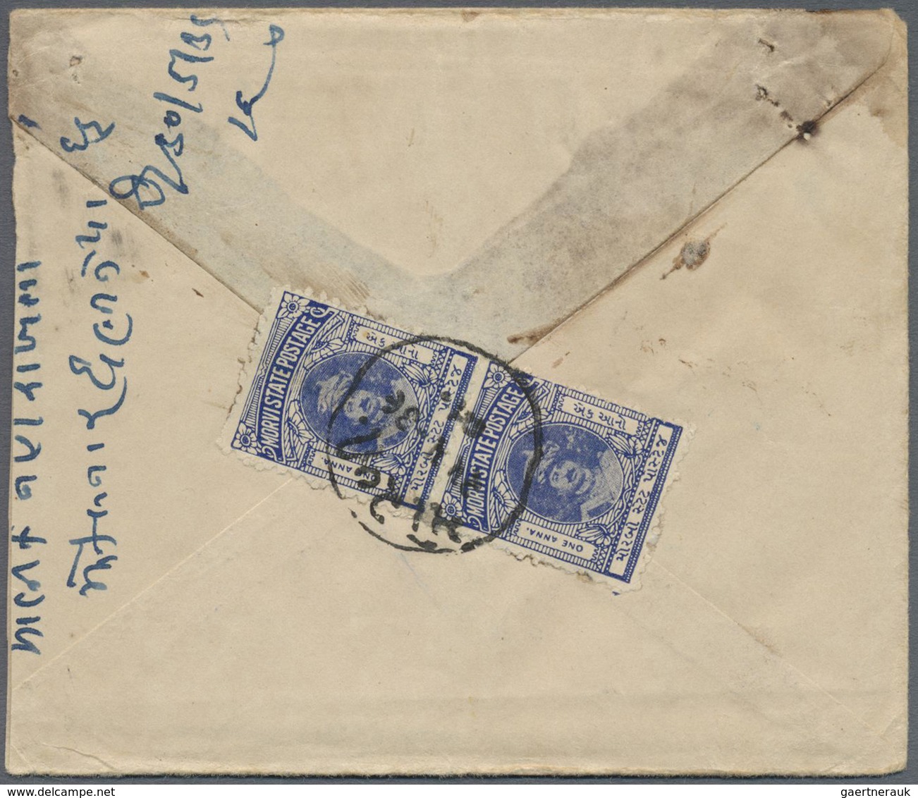 Br Indien - Feudalstaaten: MORVI 1931-32: Two Registered Inland Covers (plus Contents) Both Franked By - Other & Unclassified